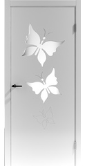 Дверь межкомнатная Бабочка-2 ПО, белый матовый