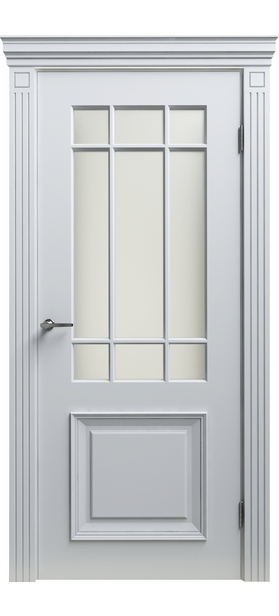 Дверь межкомнатная Сорренто-2 ПО, с молдингом, белый матовый